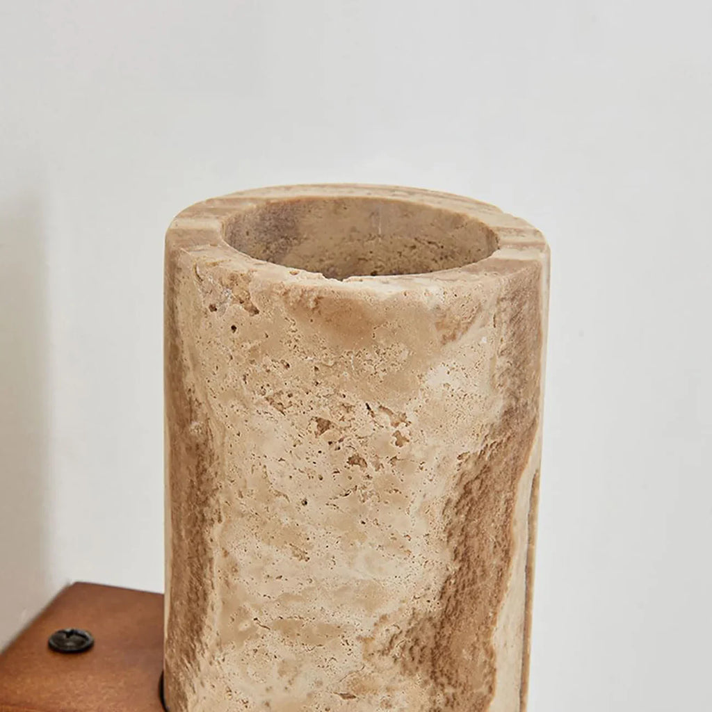 Cylindrical Travertine Wall Lamp