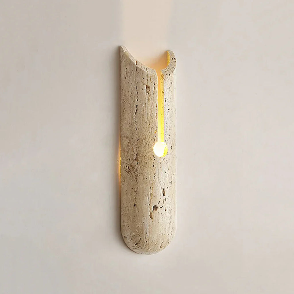 Cylindrical Y Shaped Travertine Wall Lamp