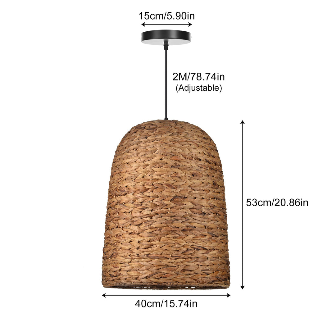 Natural Basket Seagrass Woven Pendant Light Boho Design Hanging Lamp