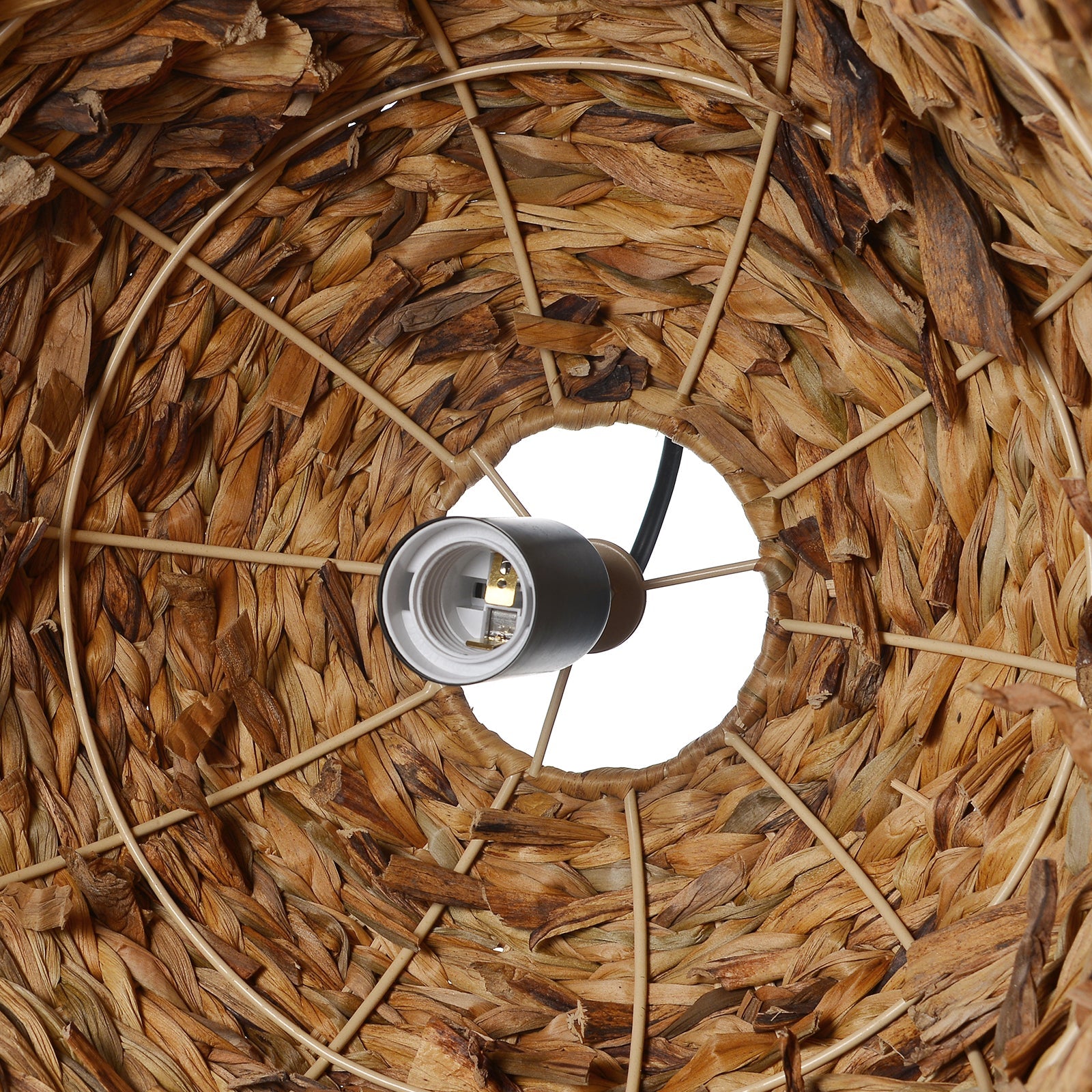 Natural Basket Seagrass Woven Pendant Light Boho Design Hanging Lamp