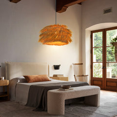 Japanese Style Vintage Grass Light Chandelier Rattan Pendant Light