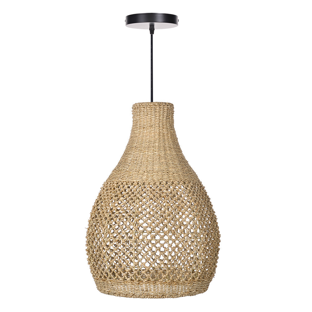 Kettle Style Hemp Rope Braided Handmade Pendant Light