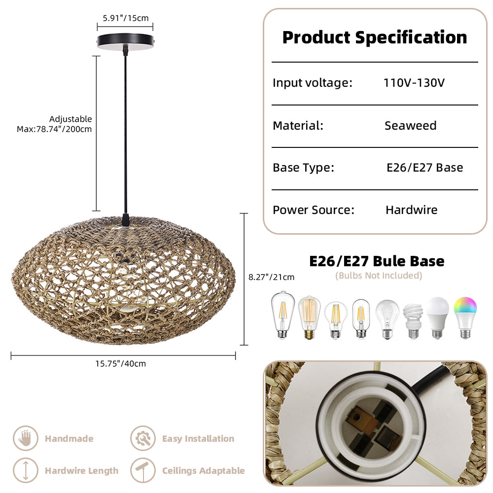 UFO Straw Pendant Light