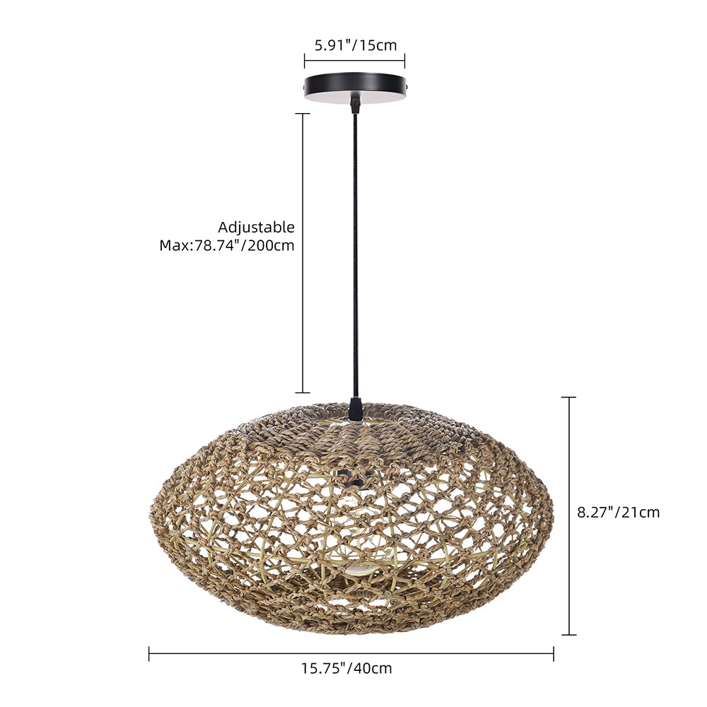 UFO Straw Pendant Light