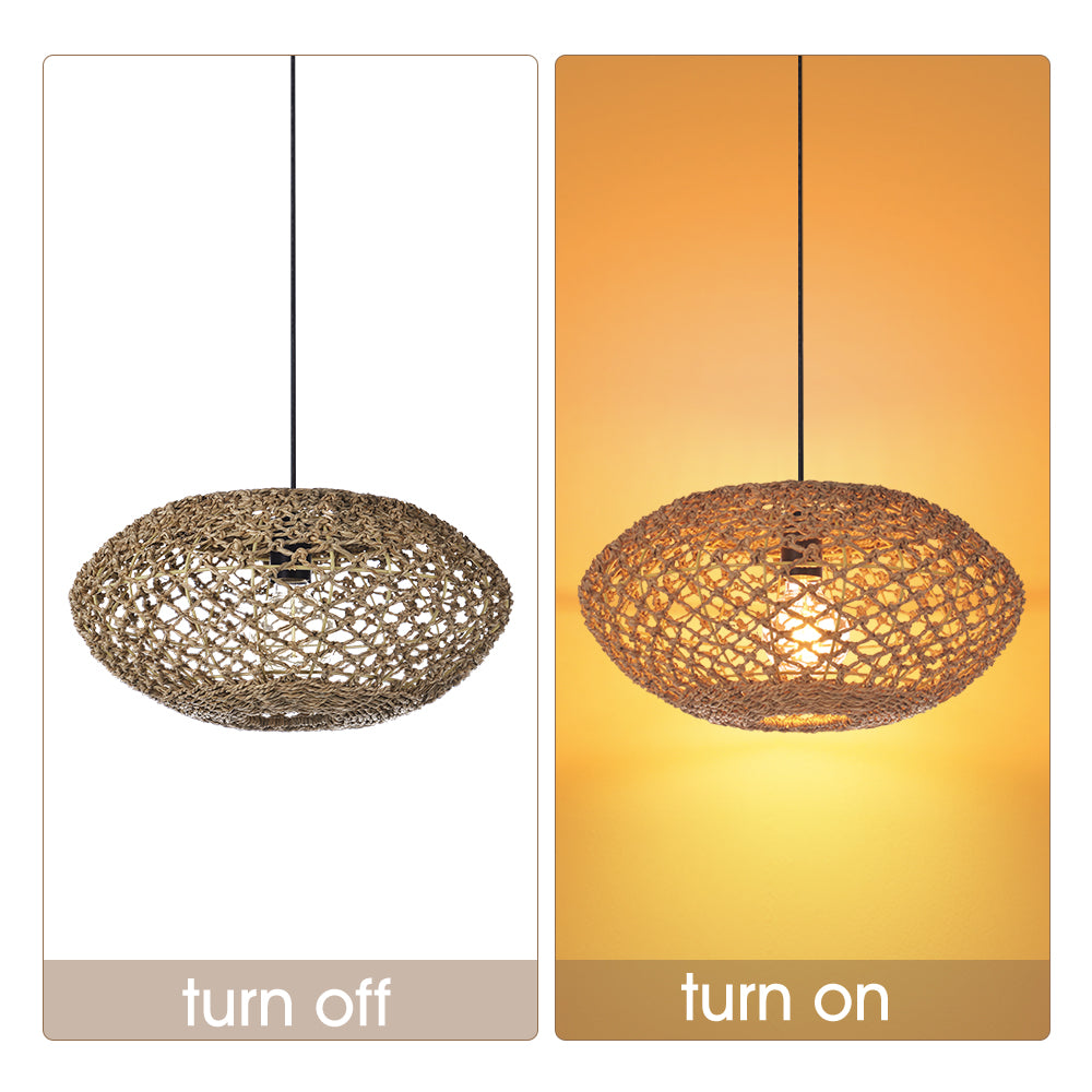 UFO Straw Pendant Light