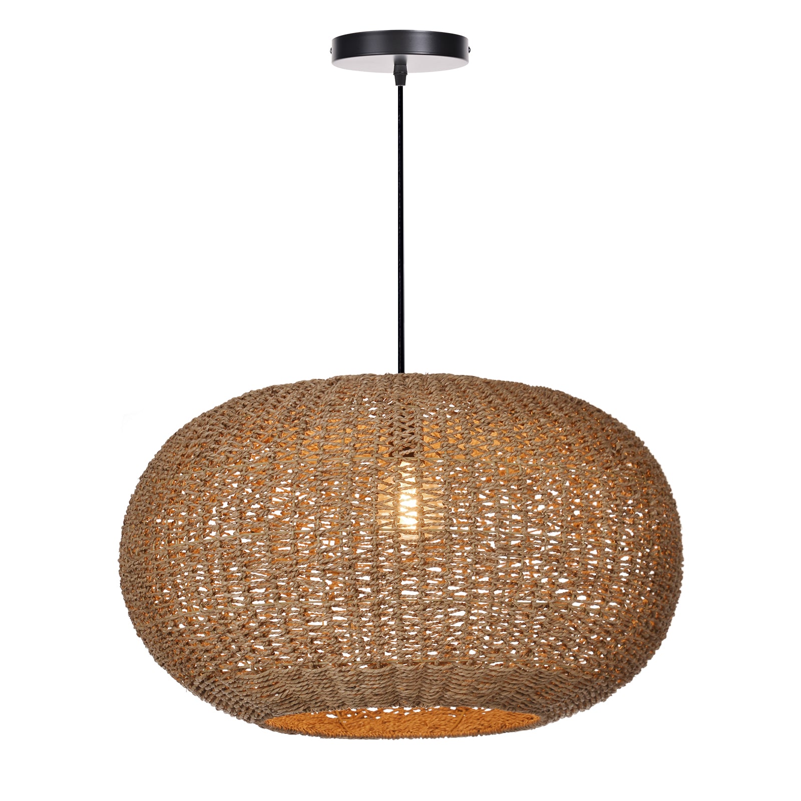 Vintage straw pendant light
