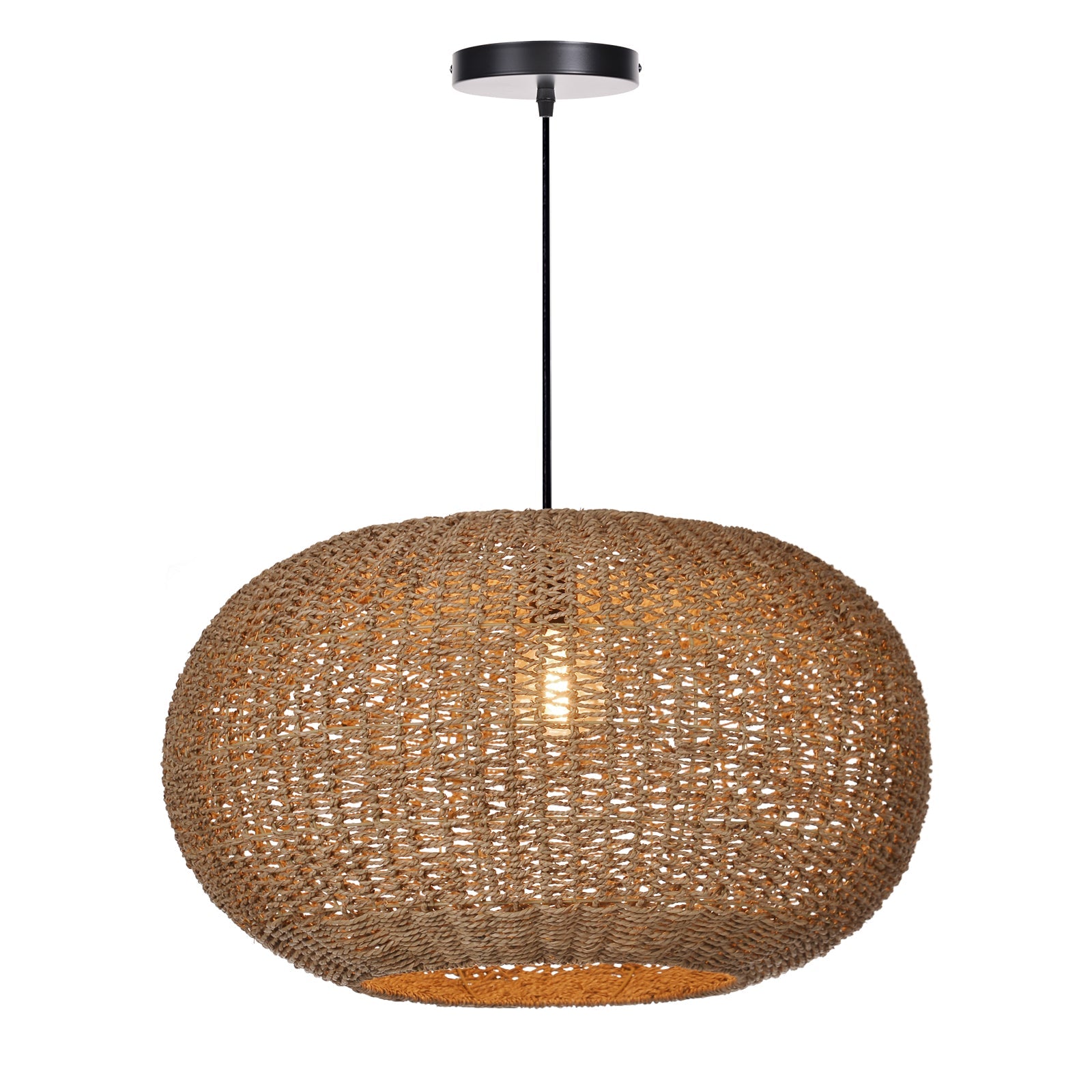 Vintage straw pendant light