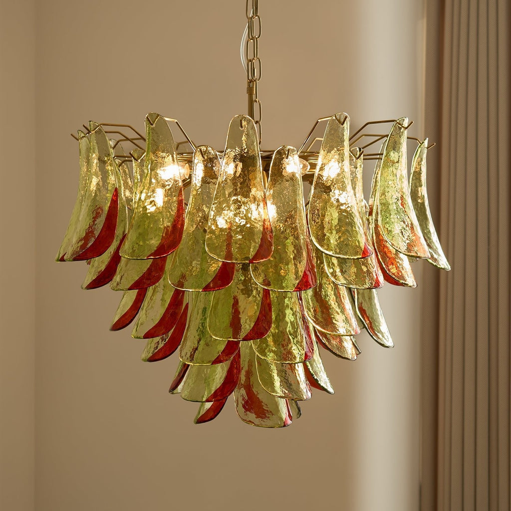 Emerald Flame Murano Glass Chandelier