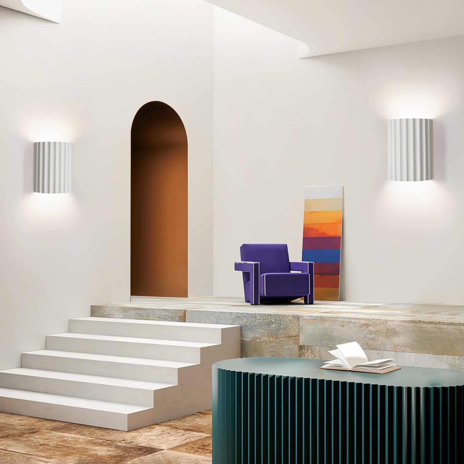 Fluted Resin Wall Lamp