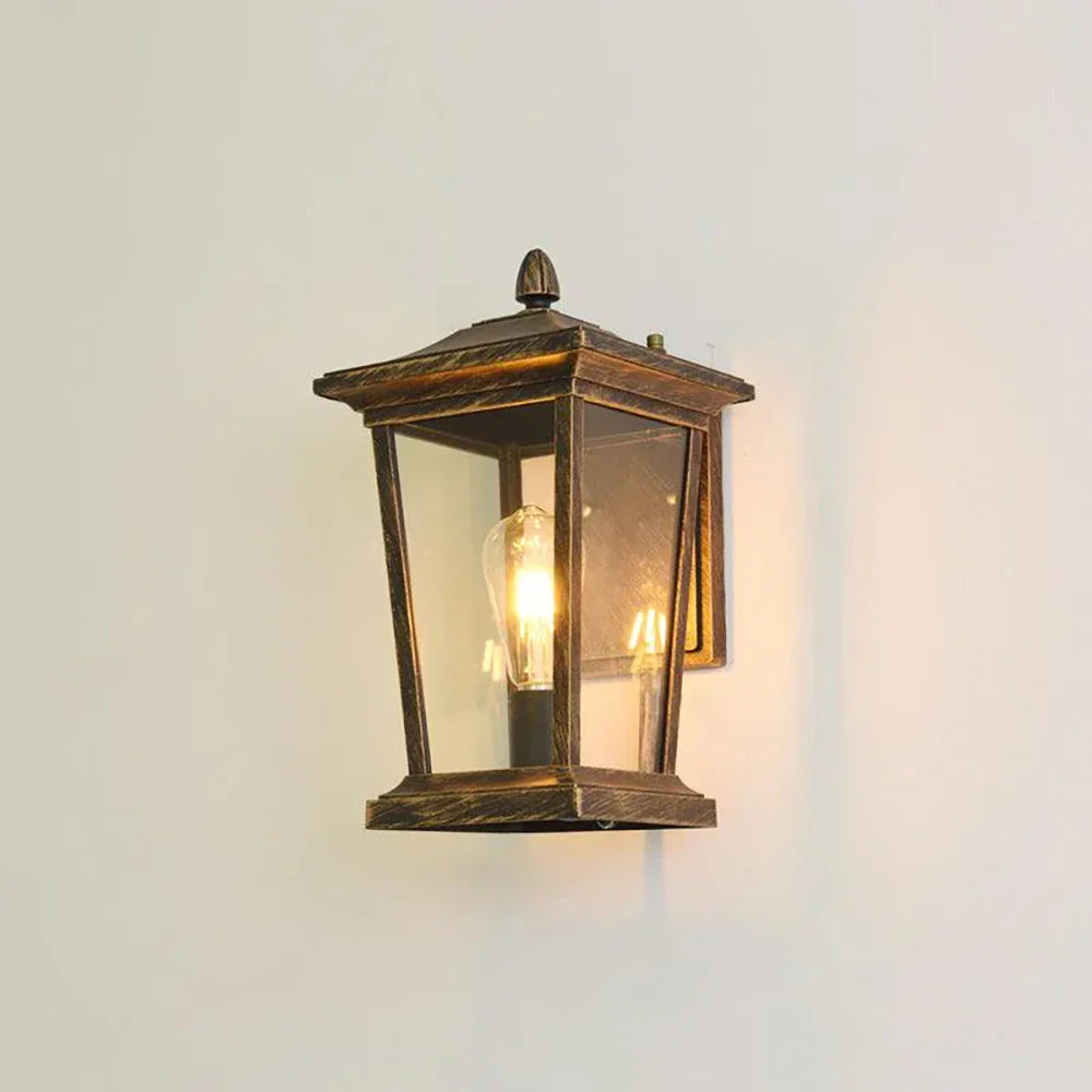 Glass Cottage Bird Cage Outdoor Wall Light