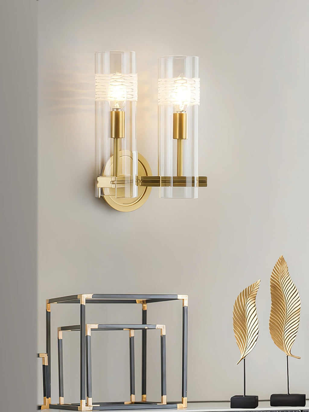 Glass Candlestick Wall Light
