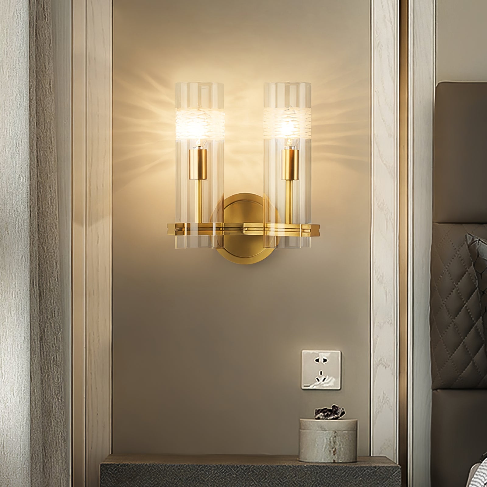 Glass Candlestick Wall Light