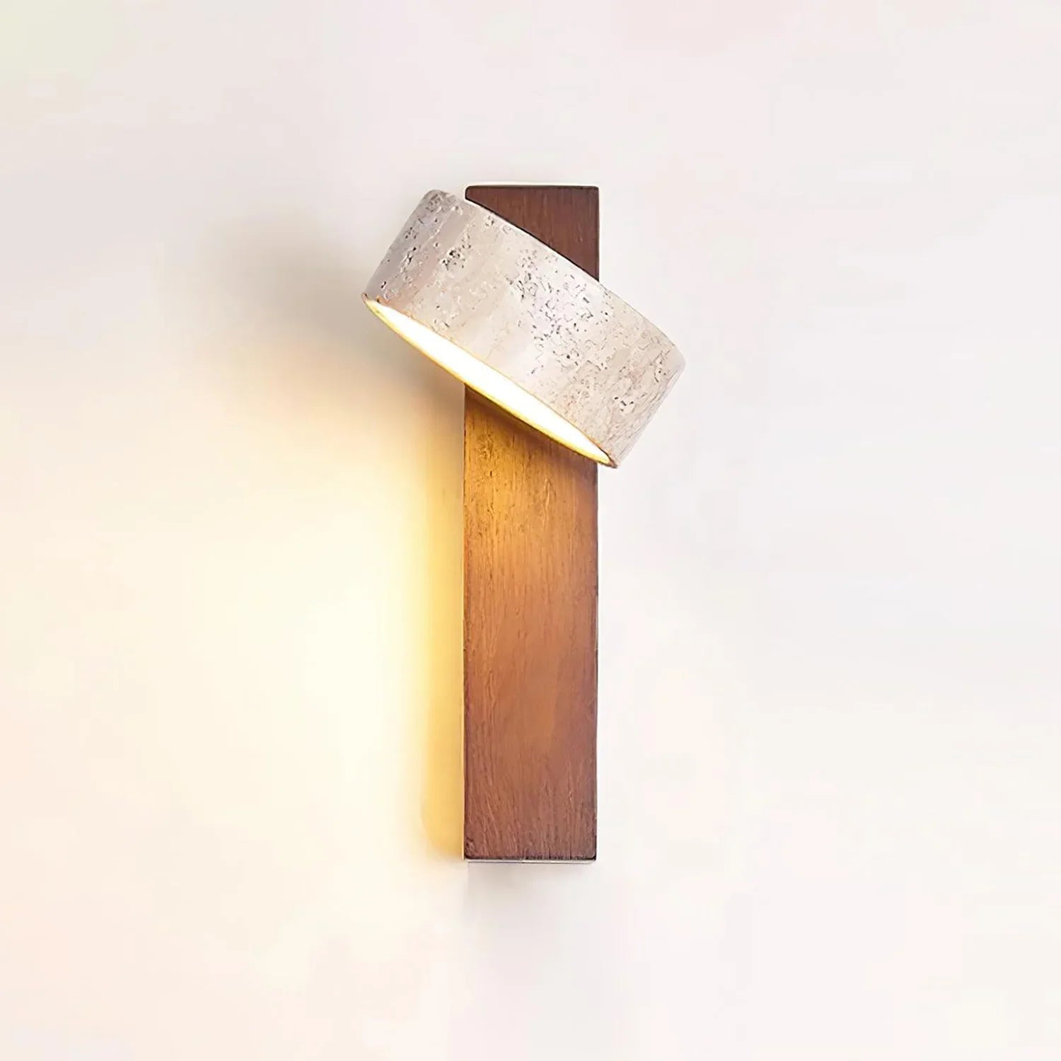 Grove Beam Travertine Wall Lamp