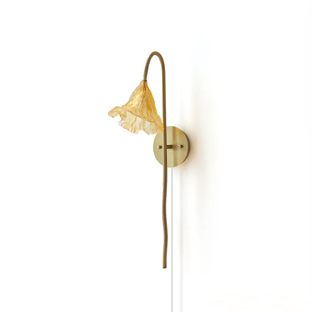 Lotus Amber Plug In Wall Lamp