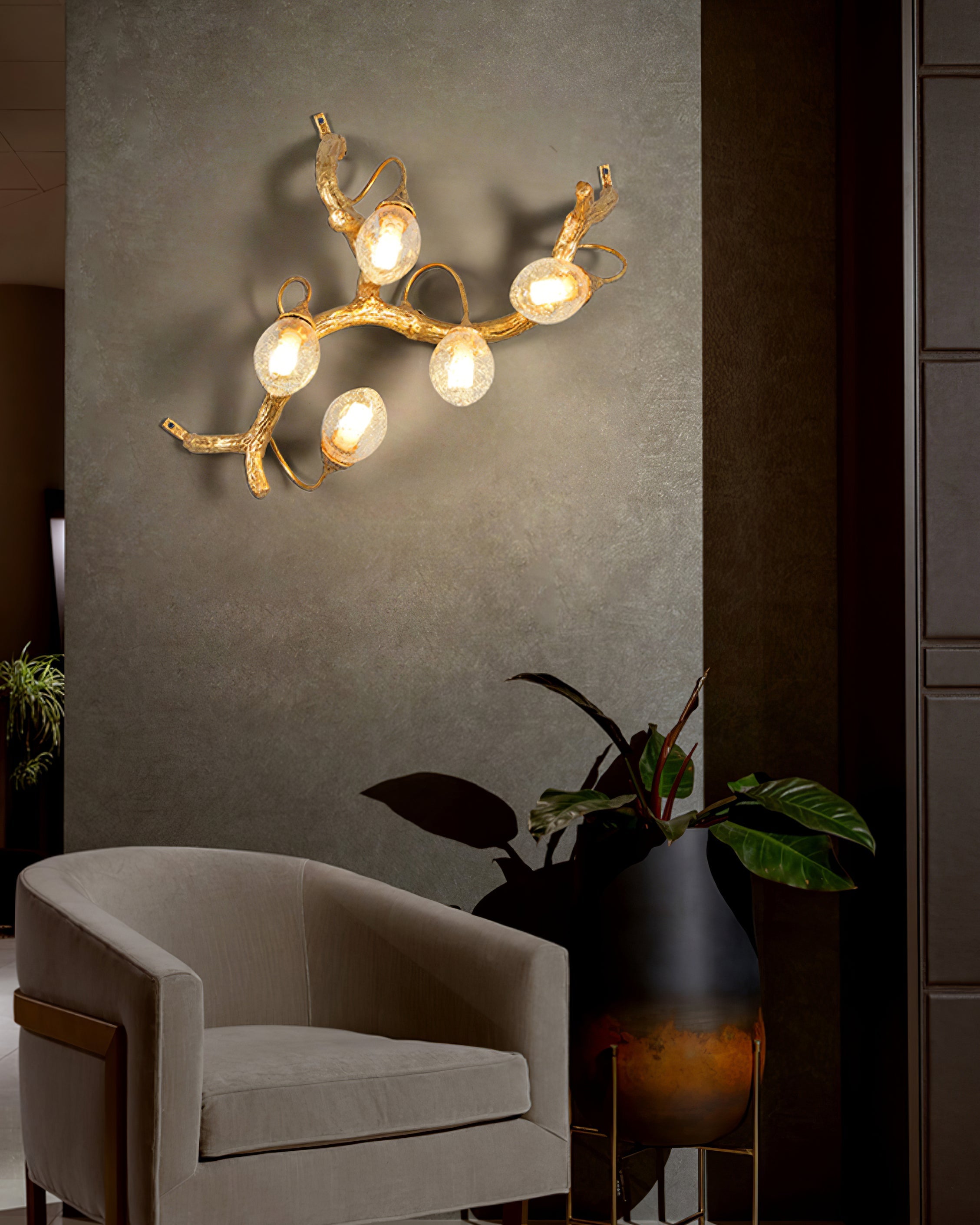 Lotus Brass Wall Lamp