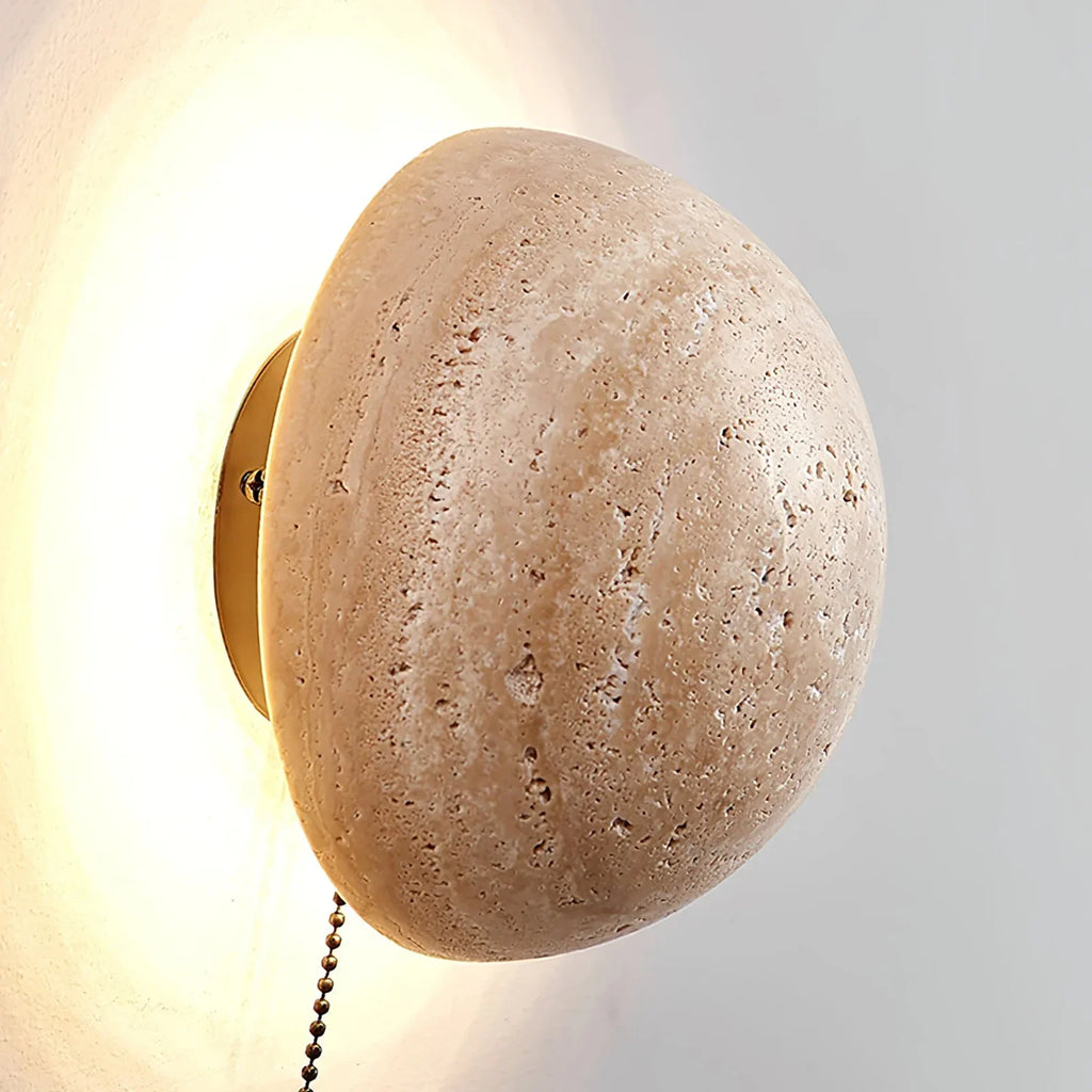 Luna Round Travertine Wall Light