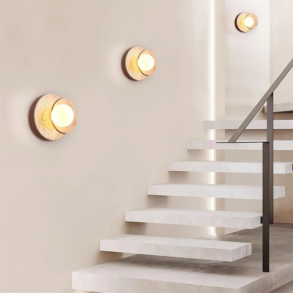 Lunar Eclipse Travertine Wall Lamp