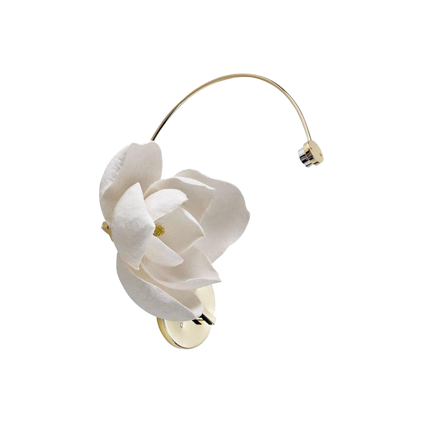 Lure Blossom LED Wall Sconce - Brass & Cotton Paper Flower