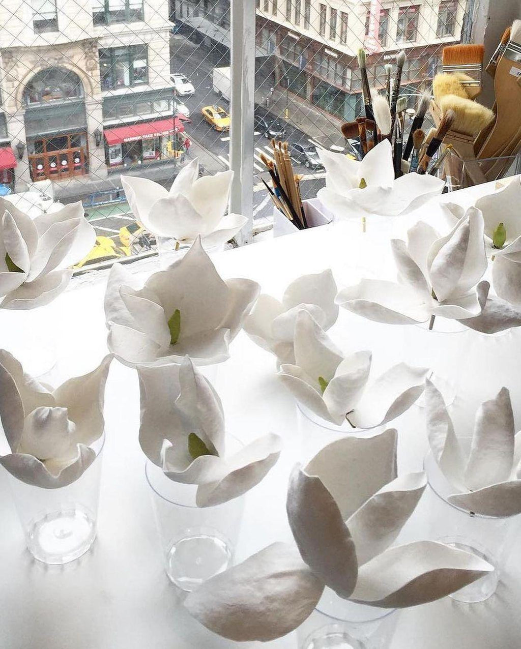 Lure Blossom LED Wall Sconce - Brass & Cotton Paper Flower
