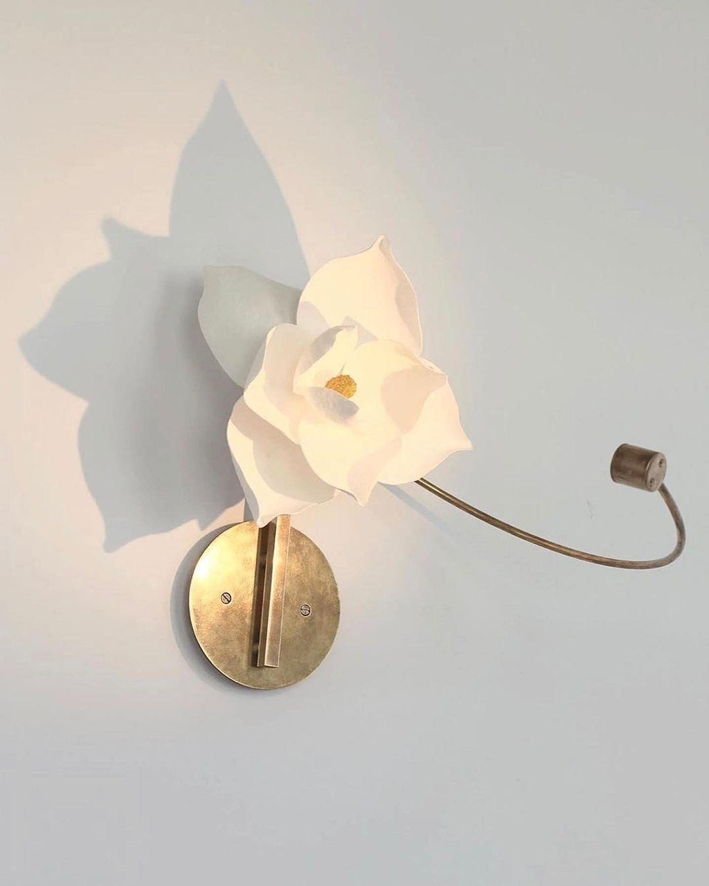 Lure Blossom LED Wall Sconce - Brass & Cotton Paper Flower