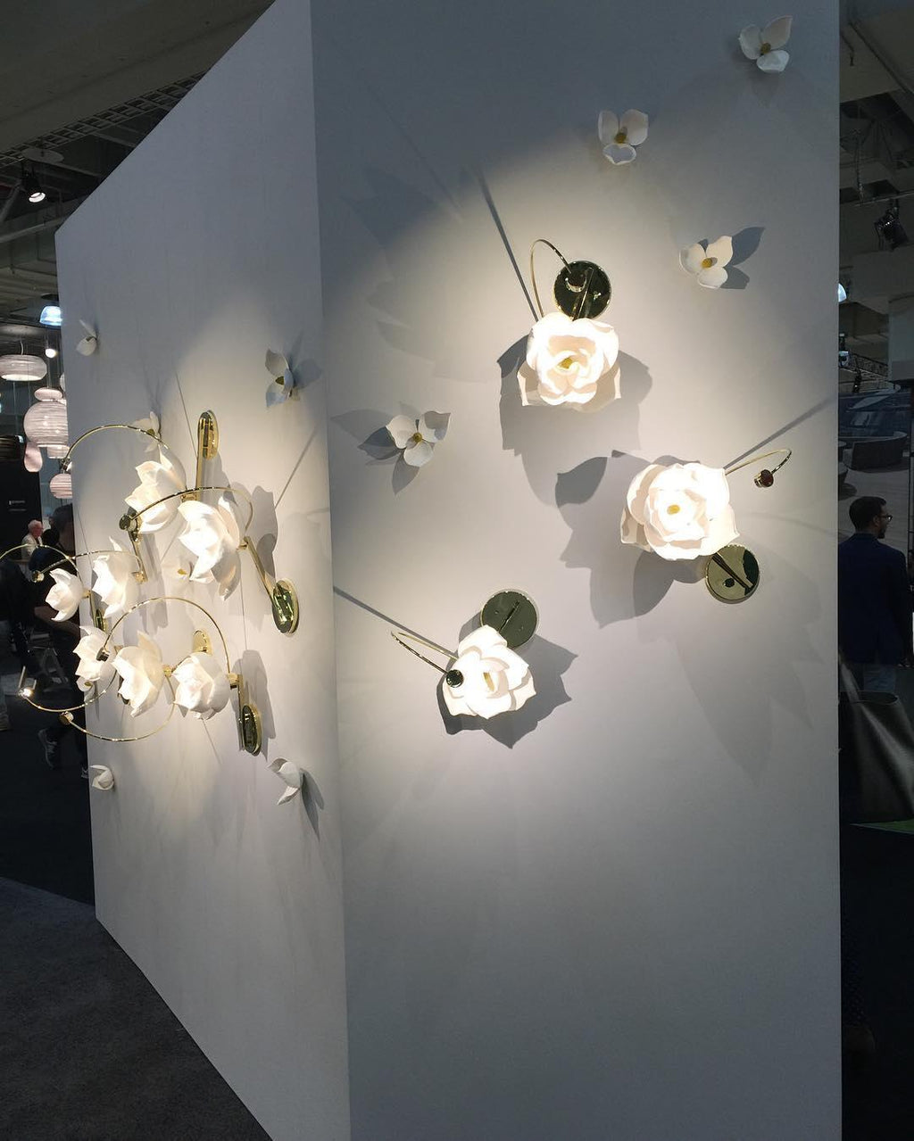 Lure Blossom LED Wall Sconce - Brass & Cotton Paper Flower