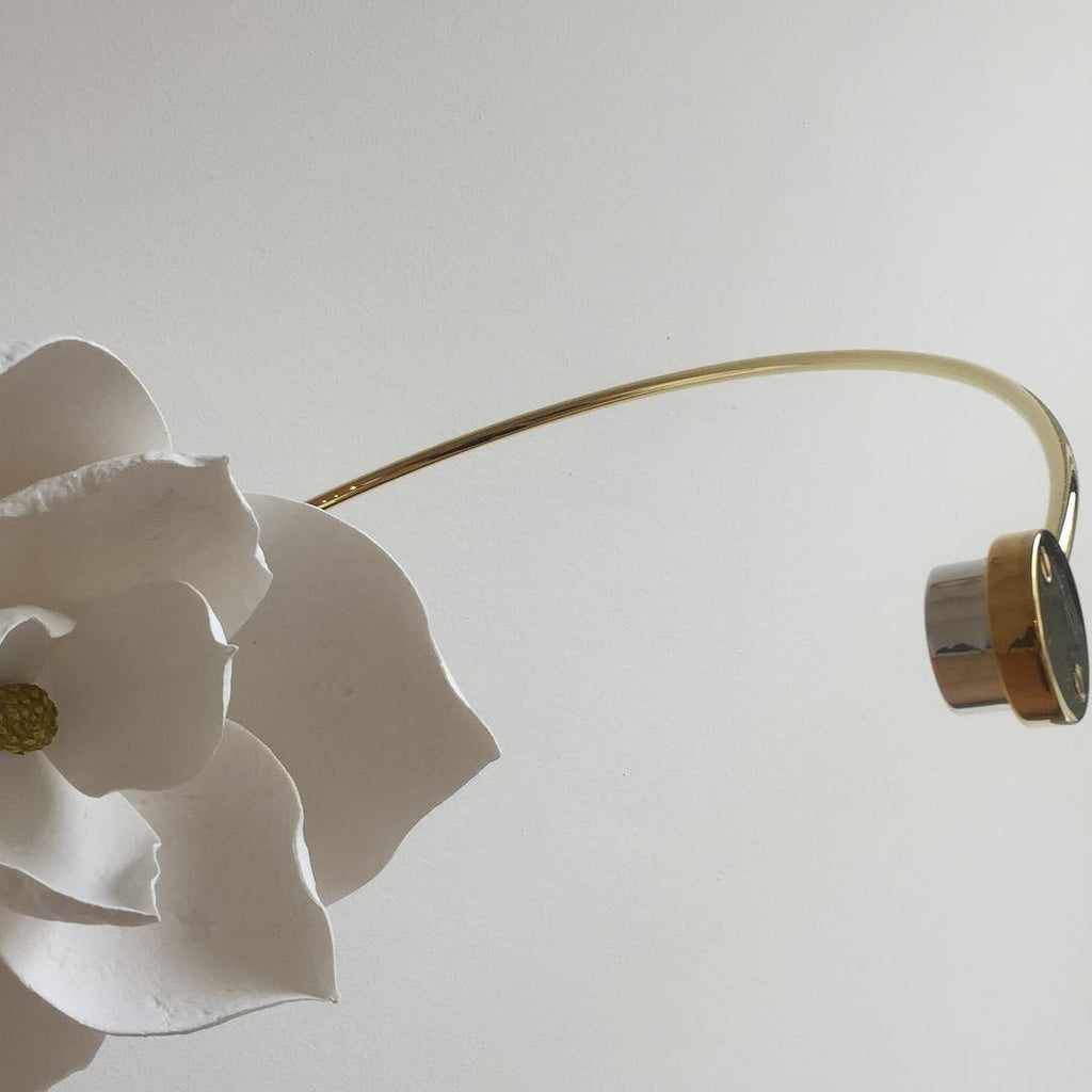 Lure Blossom LED Wall Sconce - Brass & Cotton Paper Flower