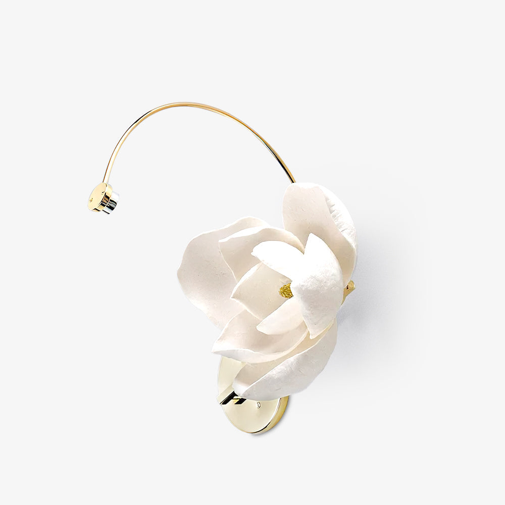 Lure Blossom LED Wall Sconce - Brass & Cotton Paper Flower