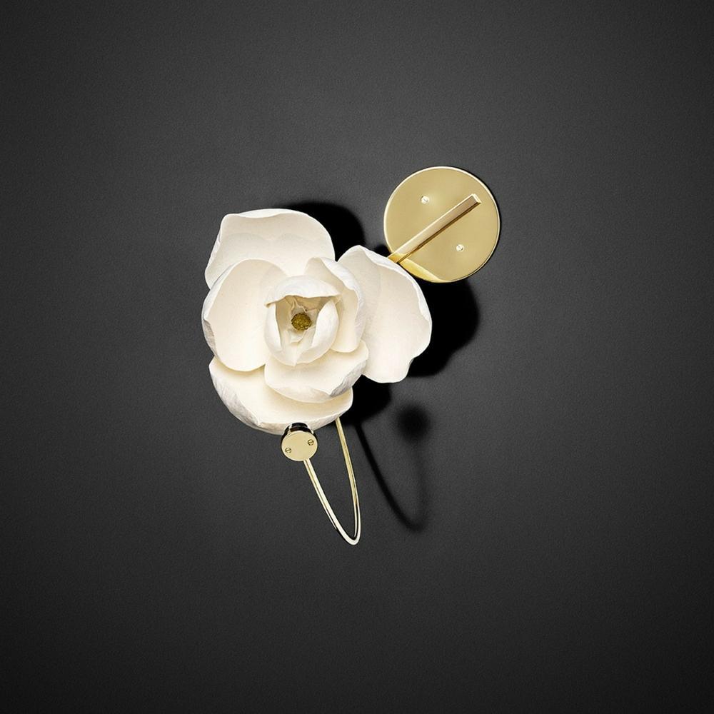 Lure Blossom LED Wall Sconce - Brass & Cotton Paper Flower