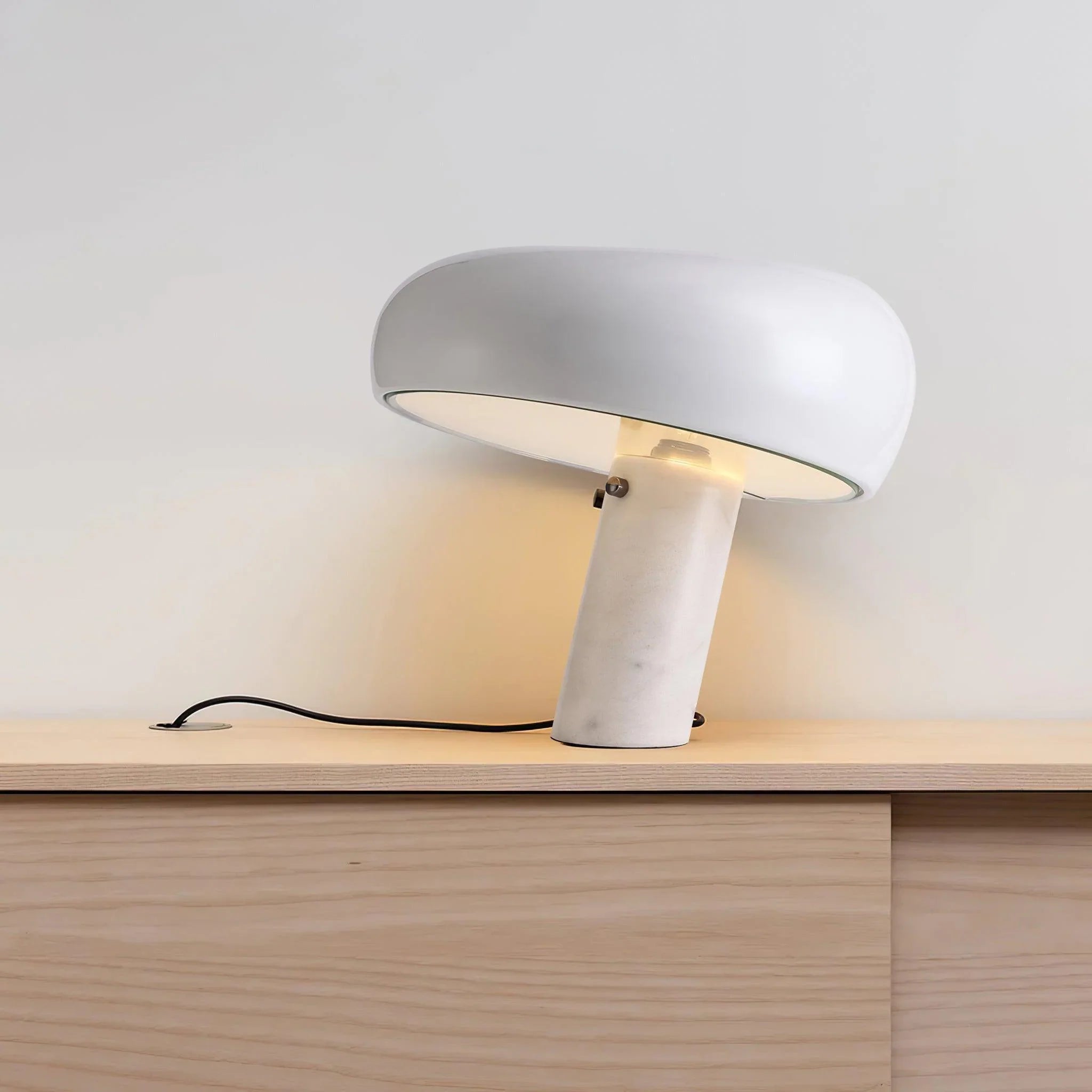 Marble Snoopy Glass Table Lamp