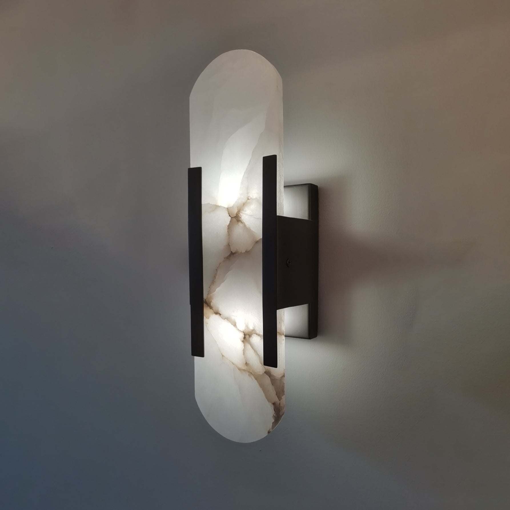 Geometric Harmony Alabaster Wall Lamp