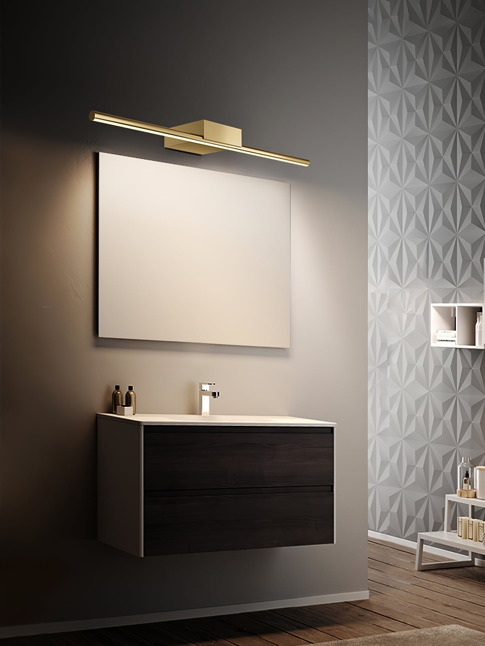 Metallic Streamlined Wall Light