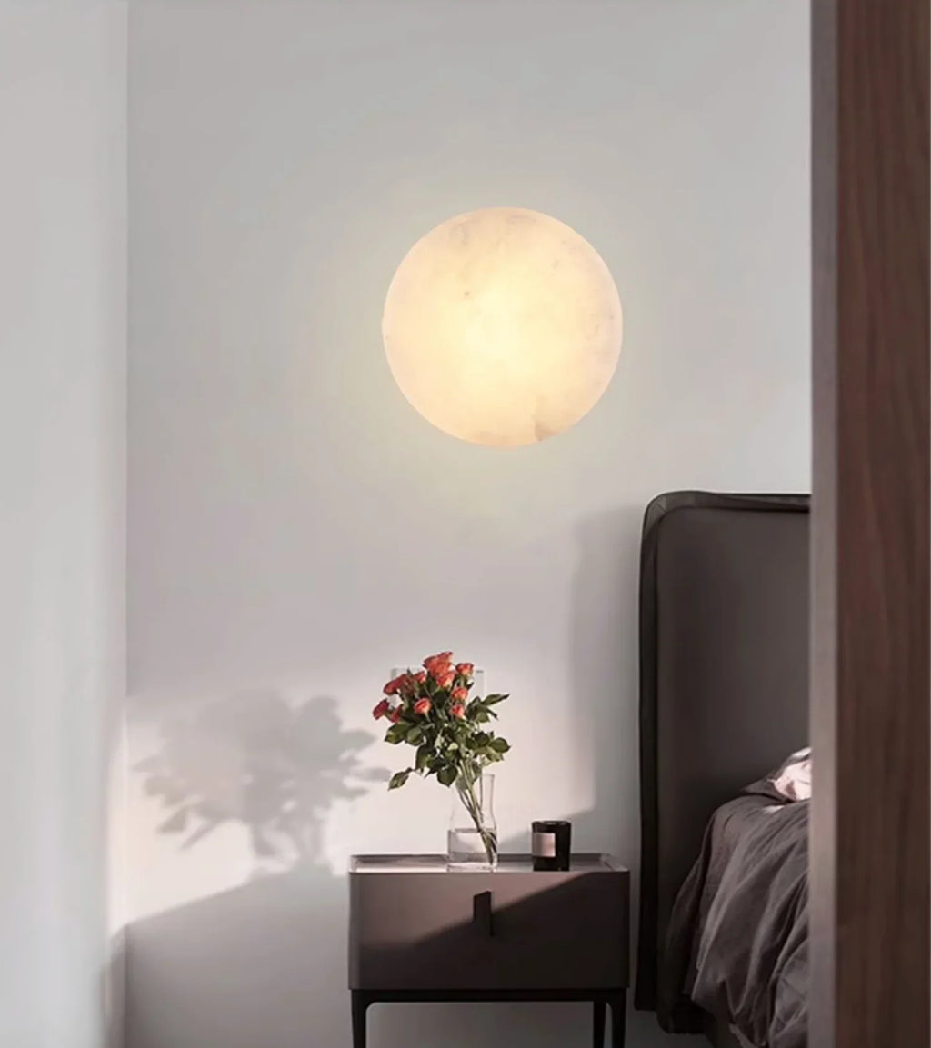 Domino A Cylindrical Alabaster Wall Light