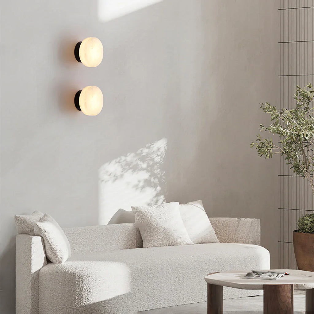Domino A Cylindrical Alabaster Wall Light