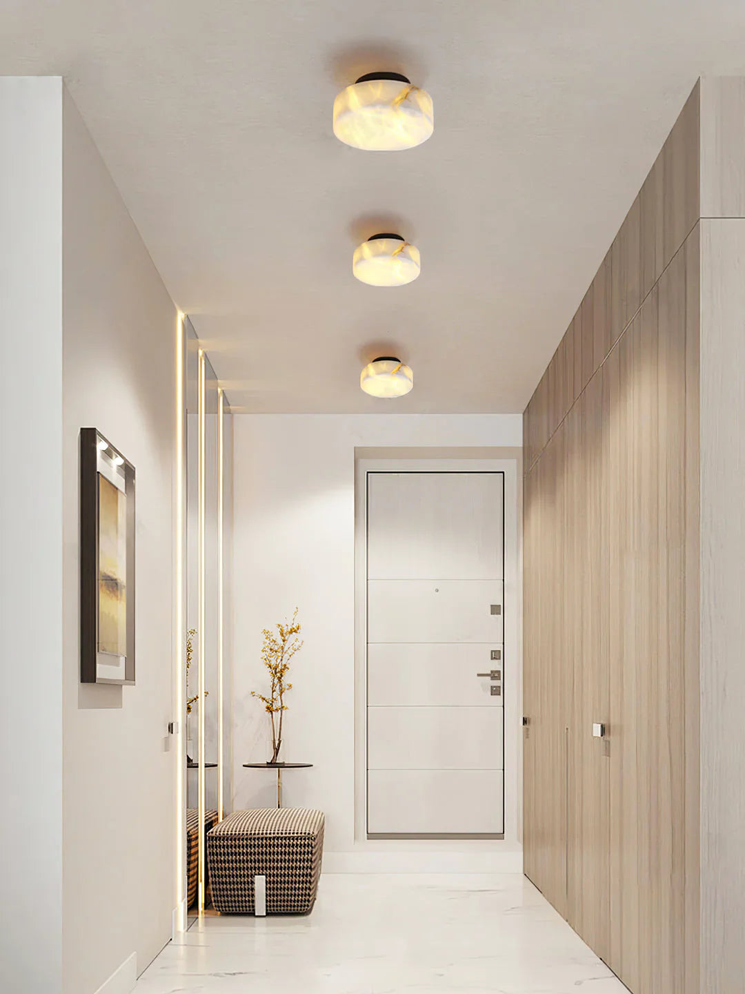 Domino A Cylindrical Alabaster Wall Light
