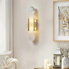 Modern Melange Elongated Alabaster Wall Lamp