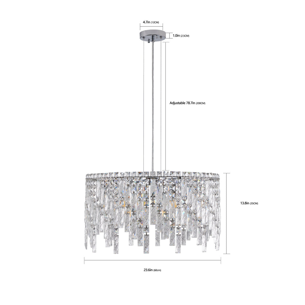 24"/35" Modern Round/Oval Crystal Chandelier