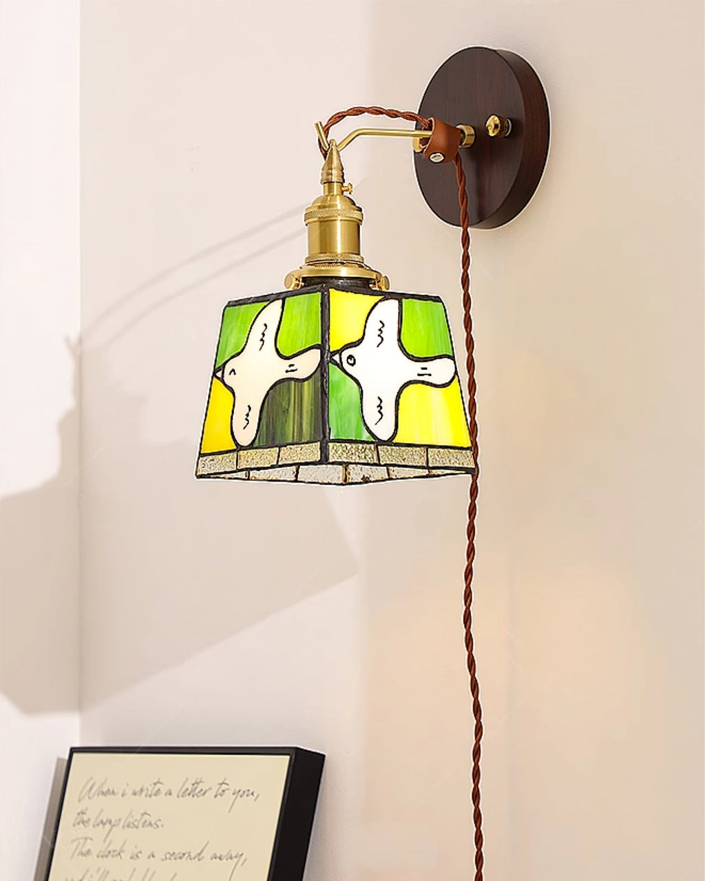 Peace Dove Plug In Wall Sconce