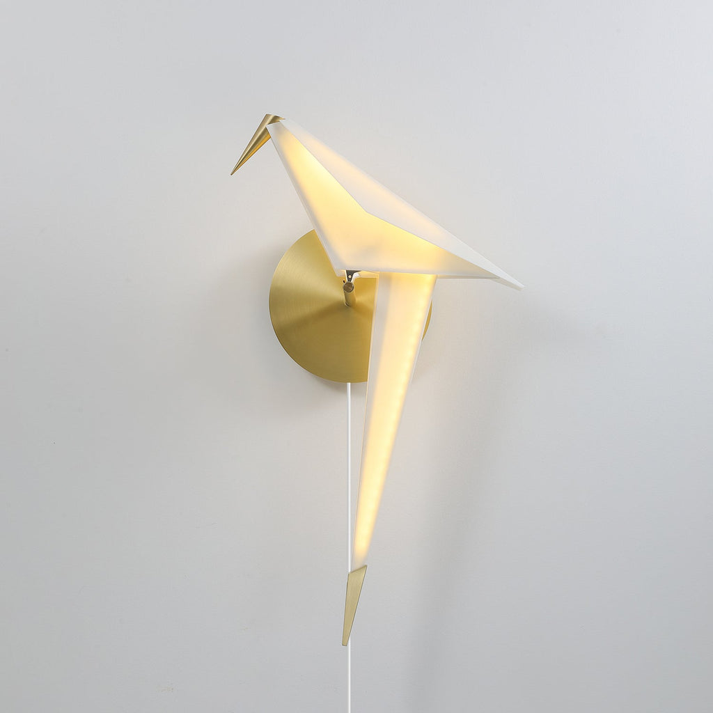 Perching Bird Plug In Wall Lamp
