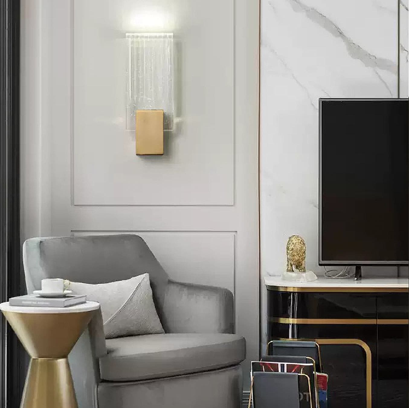Pleated Crystal Wall Lamp