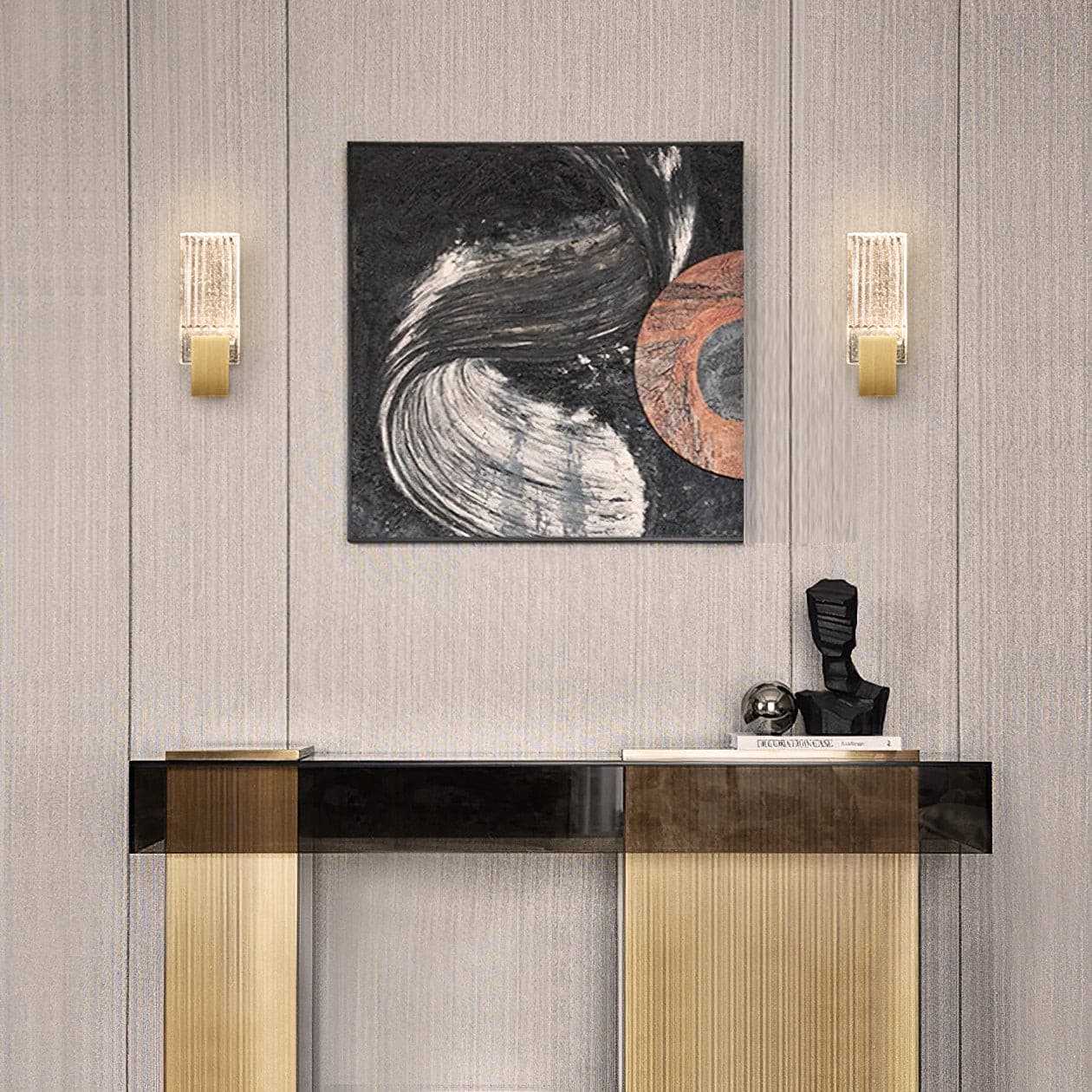 Pleated Crystal Wall Lamp