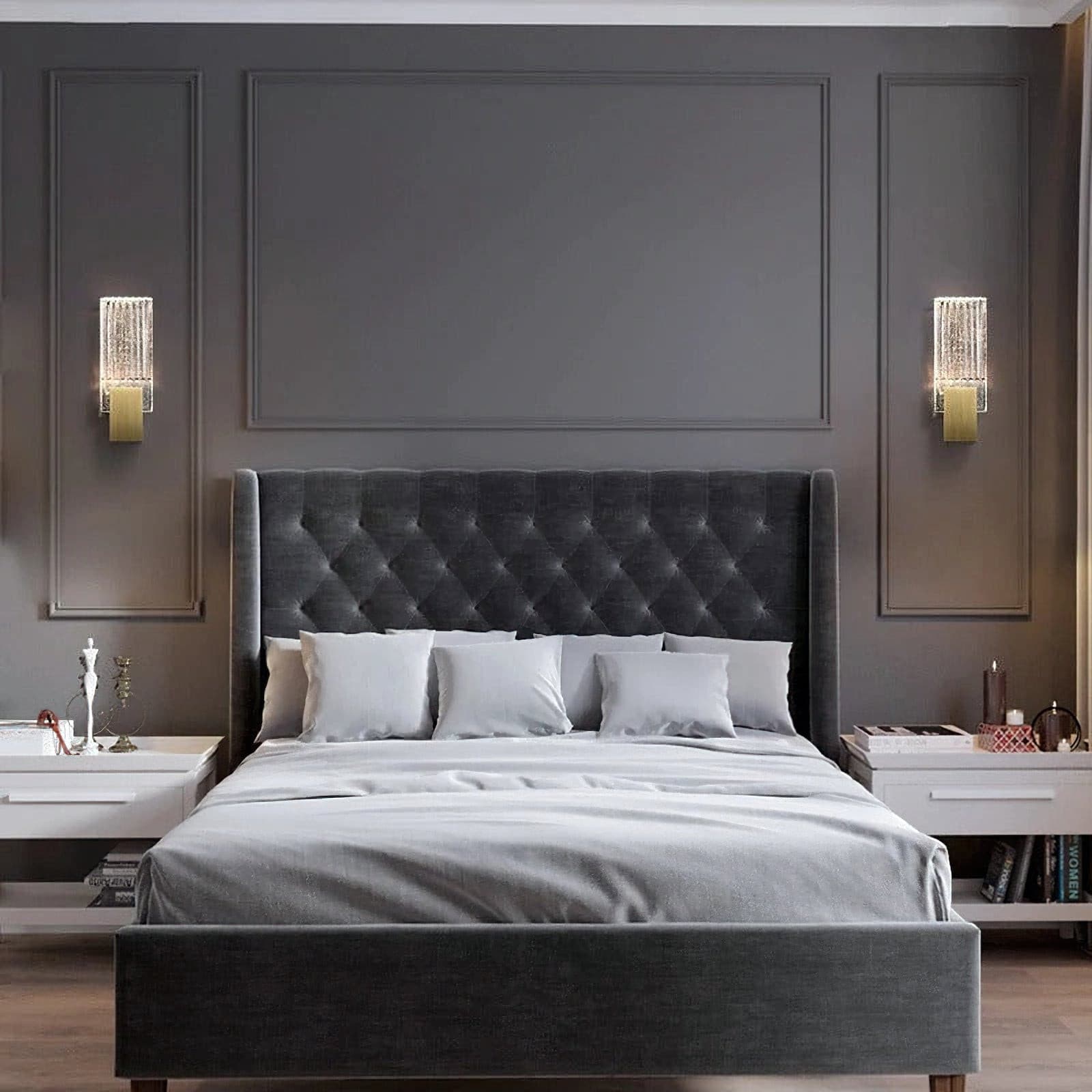 Pleated Crystal Wall Lamp