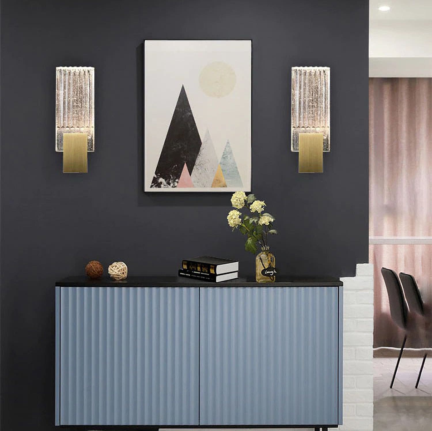 Pleated Crystal Wall Lamp