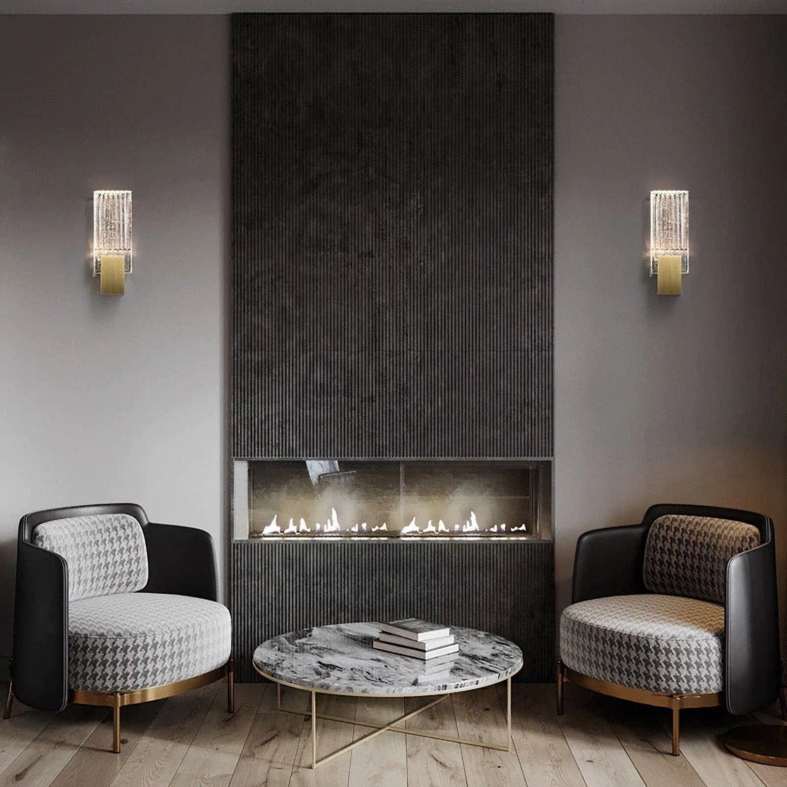 Pleated Crystal Wall Lamp