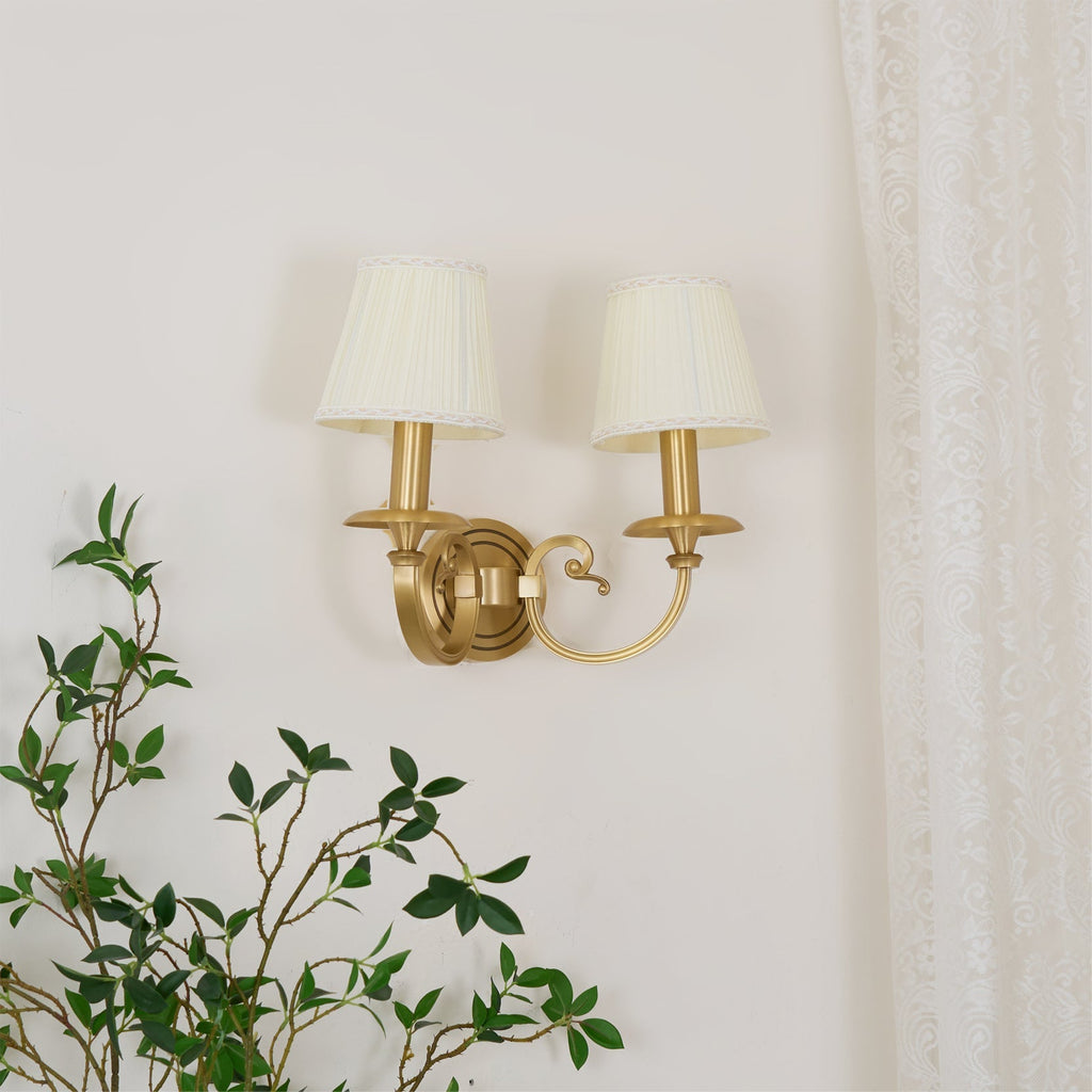 Pleated Brass Wall Lamp