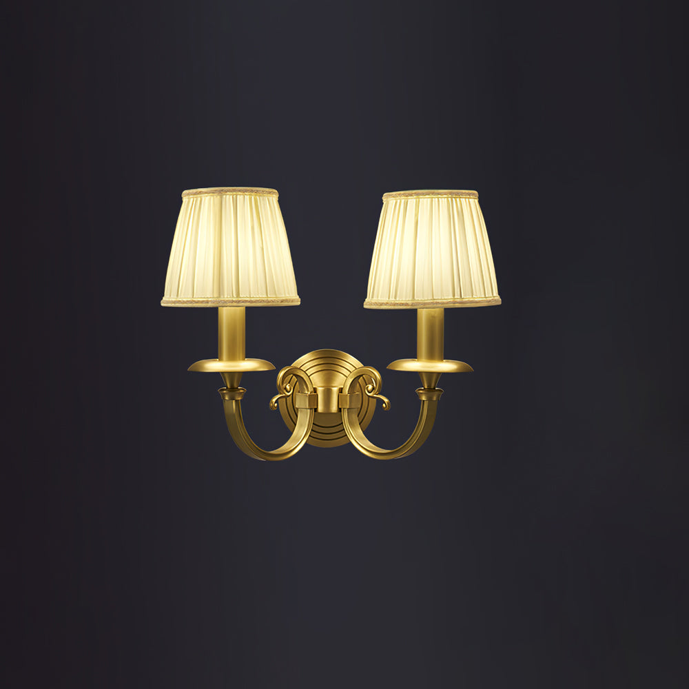 Pleated Brass Wall Lamp