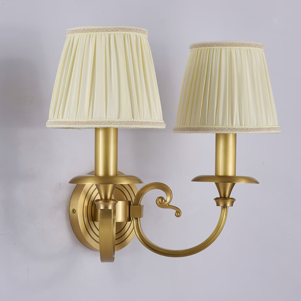 Pleated Brass Wall Lamp