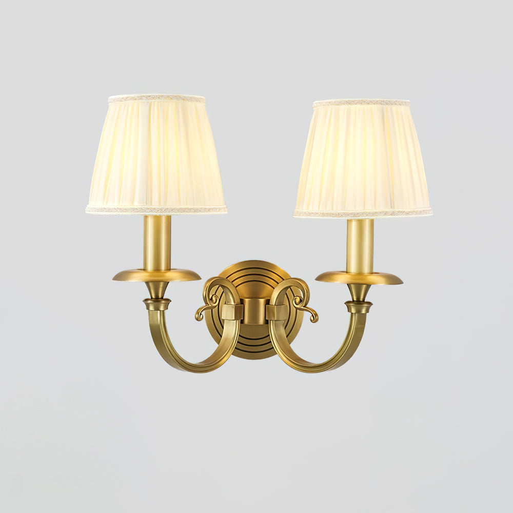Pleated Brass Wall Lamp