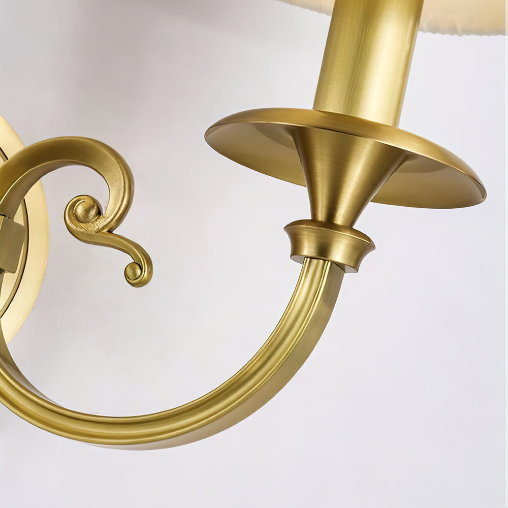 Pleated Brass Wall Lamp