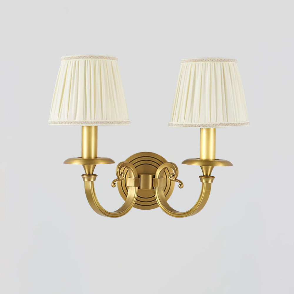 Pleated Brass Wall Lamp