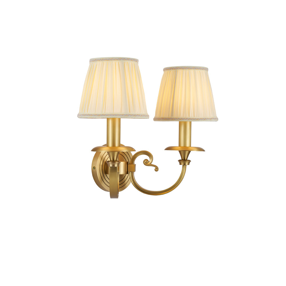 Pleated Brass Wall Lamp